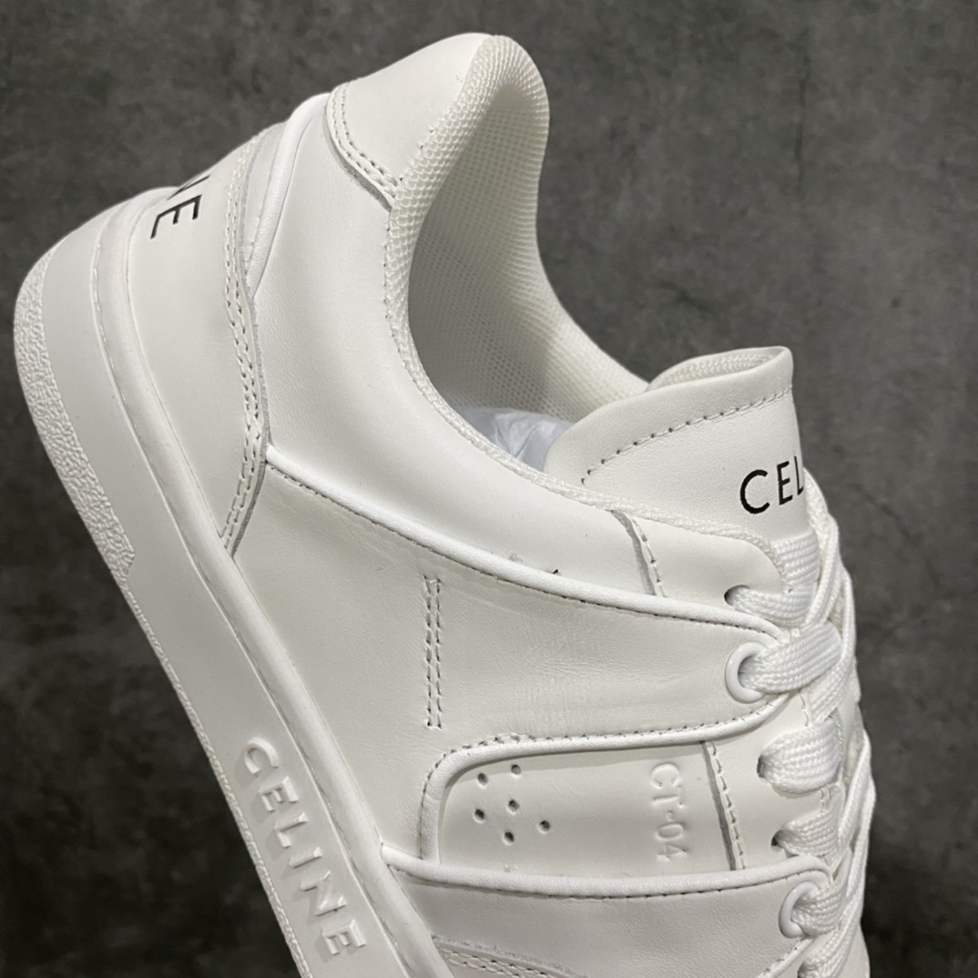 Guangdong purchasing version CELINE CT-04 cow leather low-top lace-up sneakers white shoes