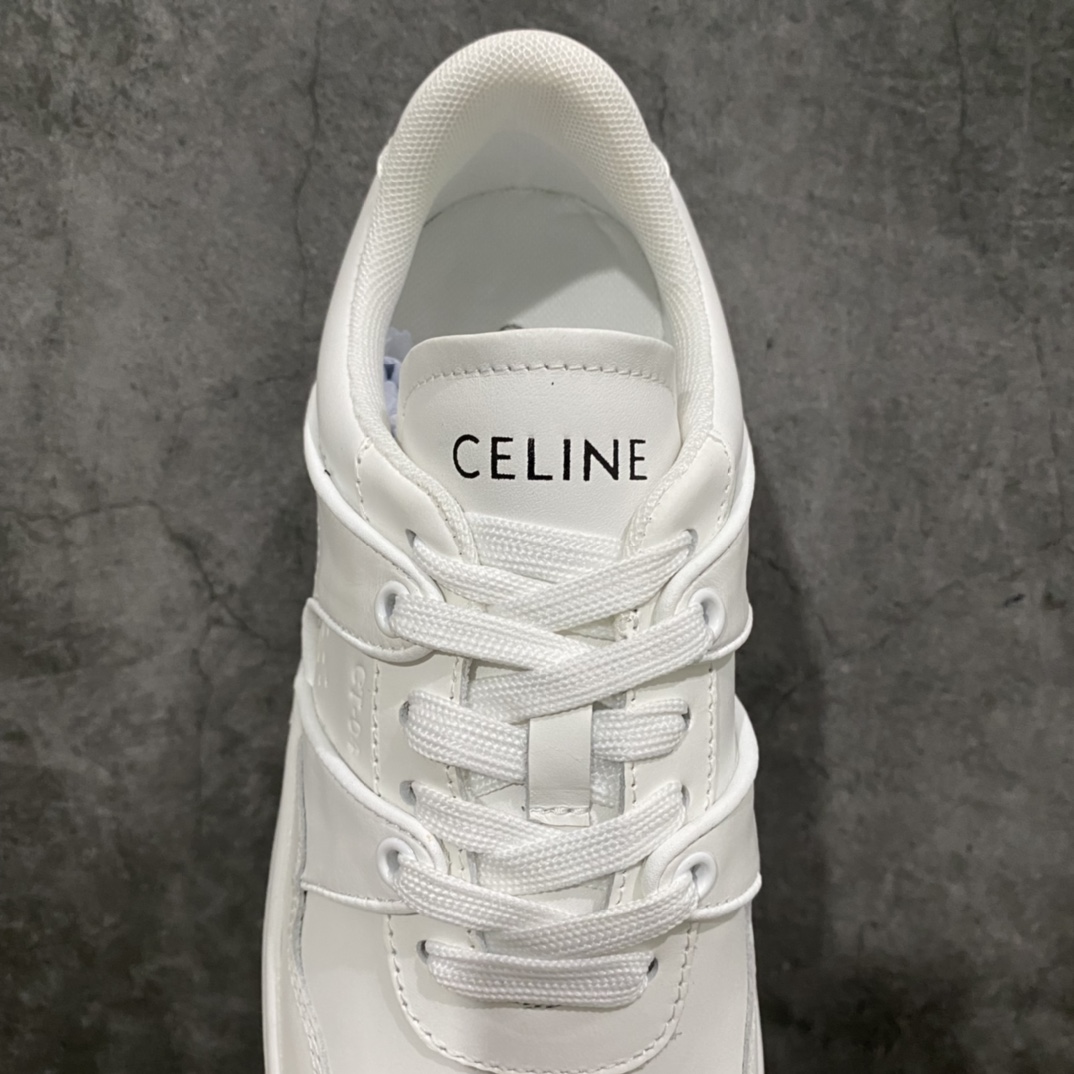 Guangdong purchasing version CELINE CT-04 cow leather low-top lace-up sneakers white shoes