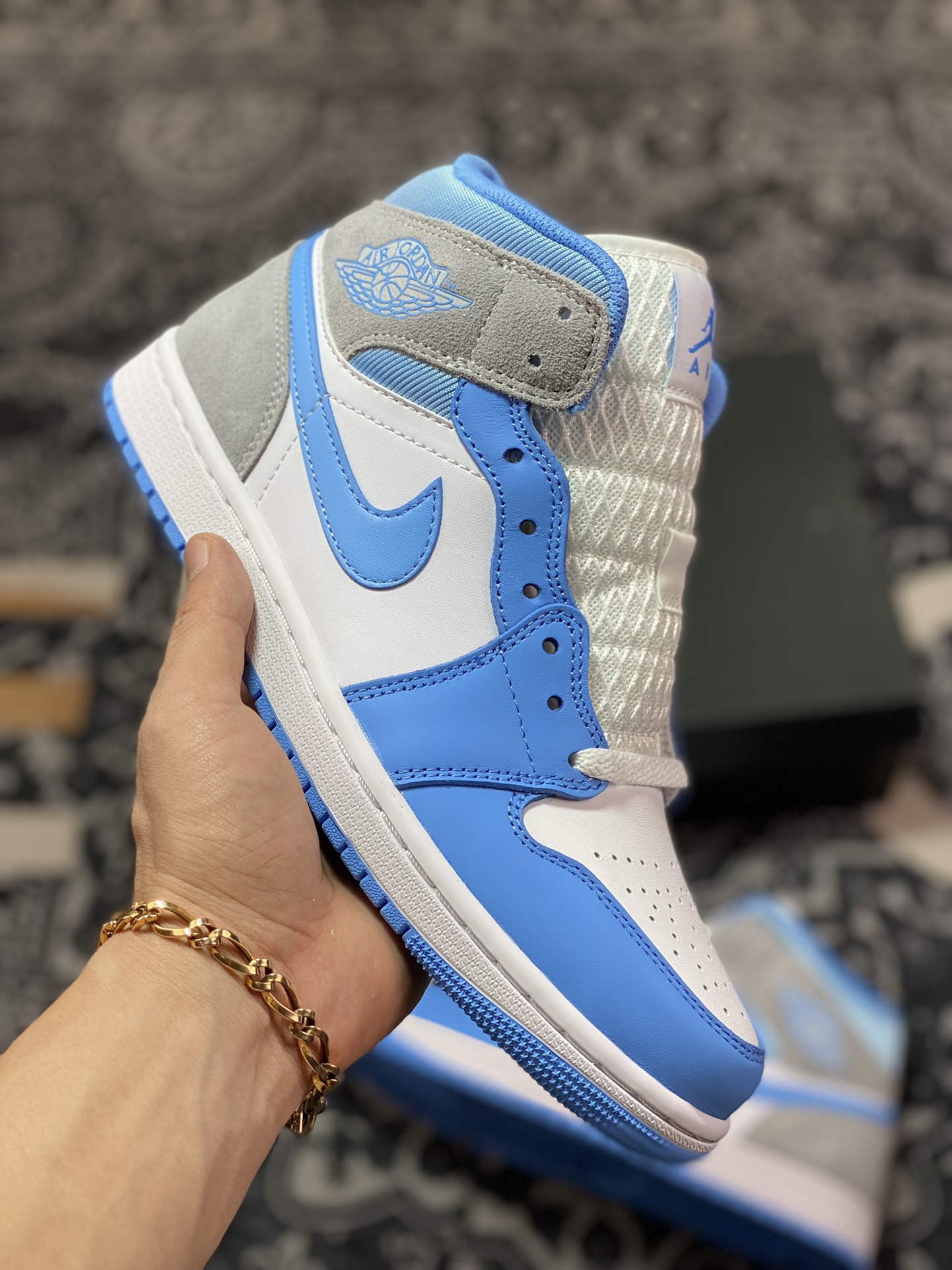 260 优选 DT纯原 Air Jordan 1 Mid AJ1乔1中帮文化篮球鞋 DX9276-100 白蓝