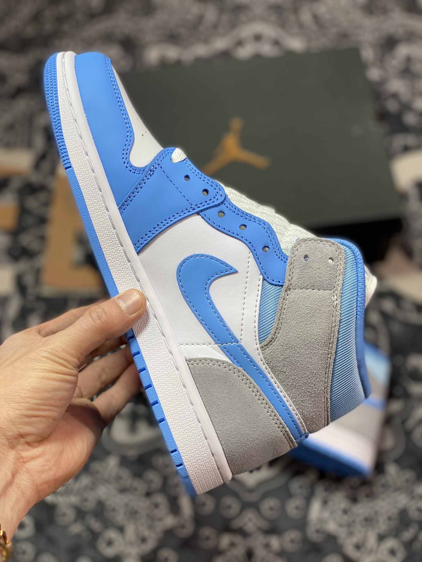 260 优选 DT纯原 Air Jordan 1 Mid AJ1乔1中帮文化篮球鞋 DX9276-100 白蓝