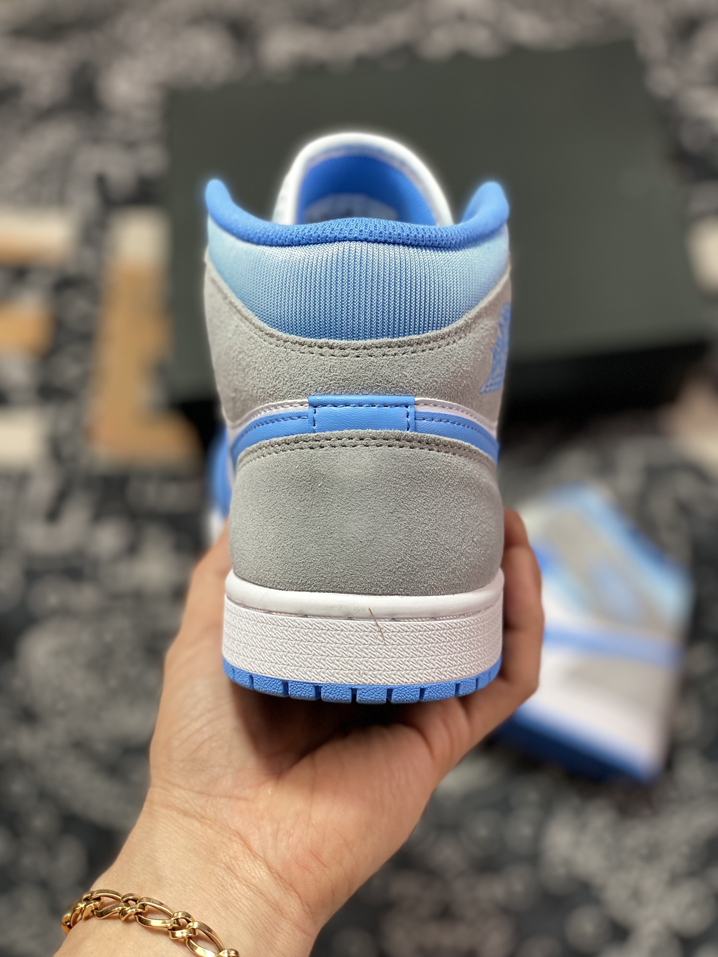 260 优选 DT纯原 Air Jordan 1 Mid AJ1乔1中帮文化篮球鞋 DX9276-100 白蓝