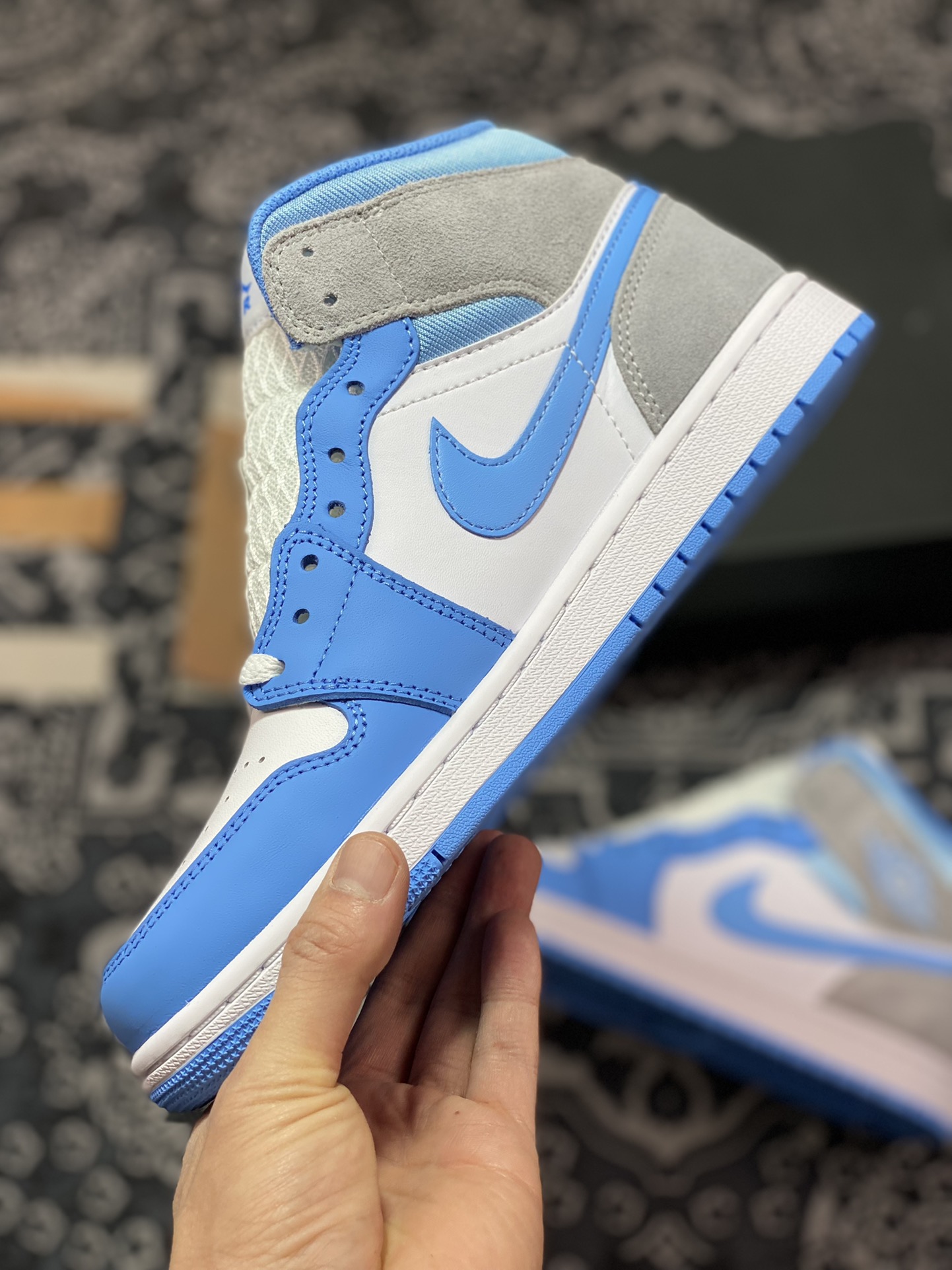 260 优选 DT纯原 Air Jordan 1 Mid AJ1乔1中帮文化篮球鞋 DX9276-100 白蓝