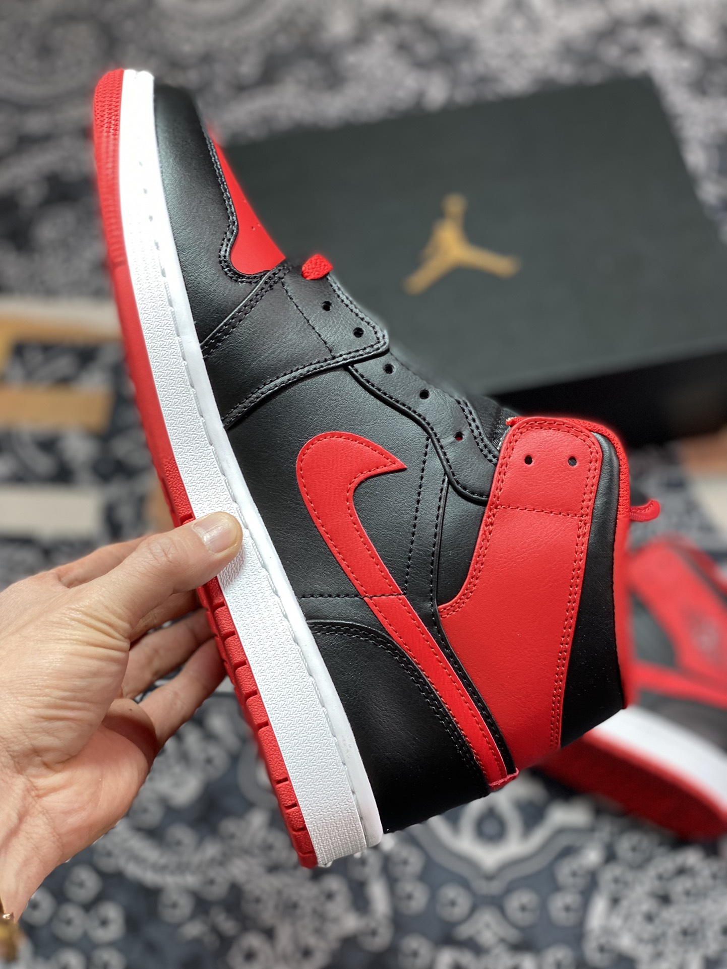 260 优选 DT纯原 Air Jordan 1 Mid AJ1乔1中帮文化篮球鞋 DQ8426-060 黑红