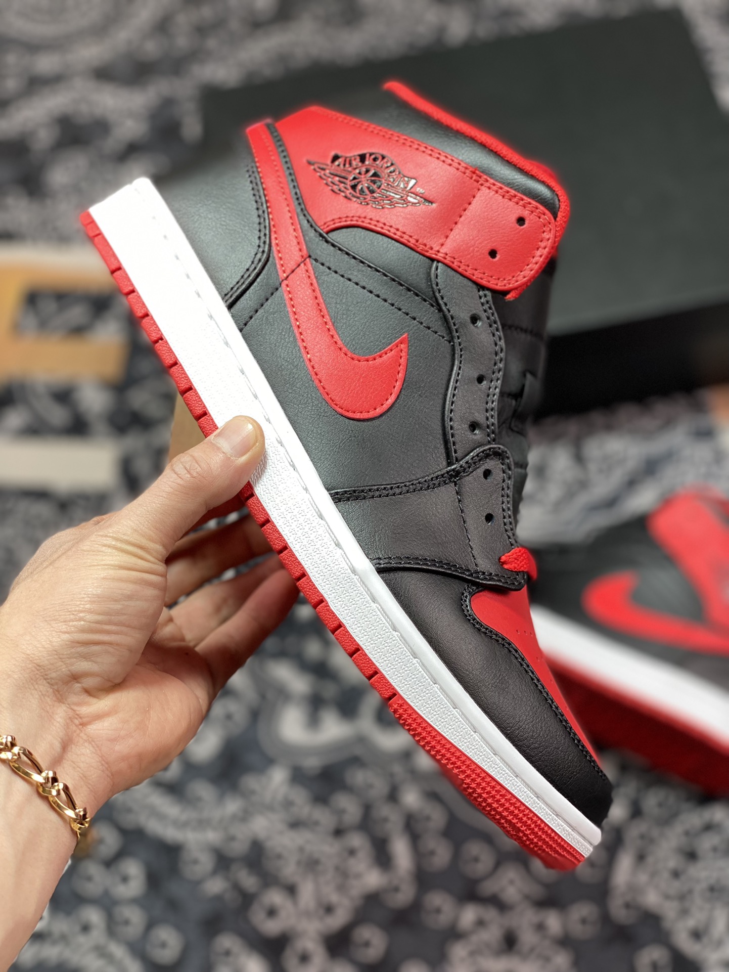 260 优选 DT纯原 Air Jordan 1 Mid AJ1乔1中帮文化篮球鞋 DQ8426-060 黑红