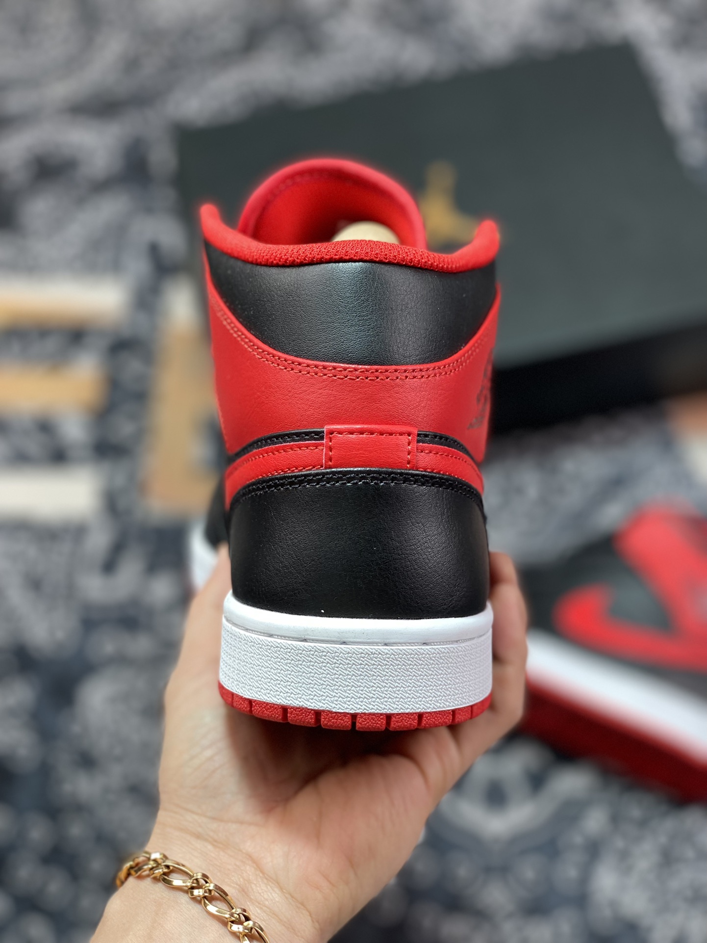 260 优选 DT纯原 Air Jordan 1 Mid AJ1乔1中帮文化篮球鞋 DQ8426-060 黑红