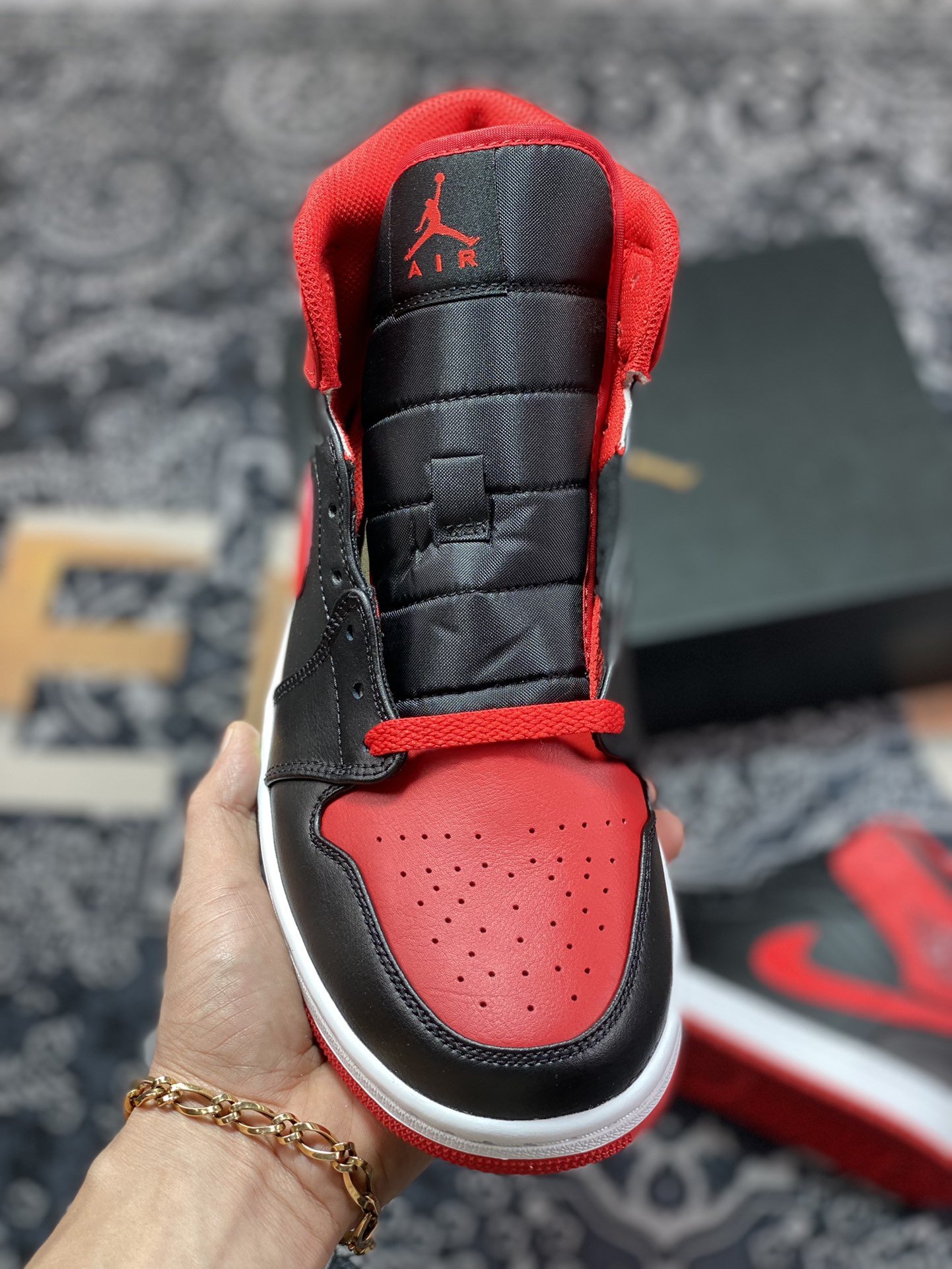 260 优选 DT纯原 Air Jordan 1 Mid AJ1乔1中帮文化篮球鞋 DQ8426-060 黑红