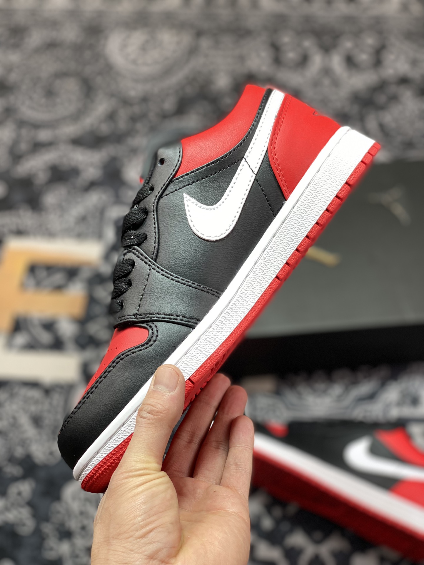 200  Air Jordan 1 Low ”Shattered Backboard” AJ1 乔1黑红扣碎 553558-066