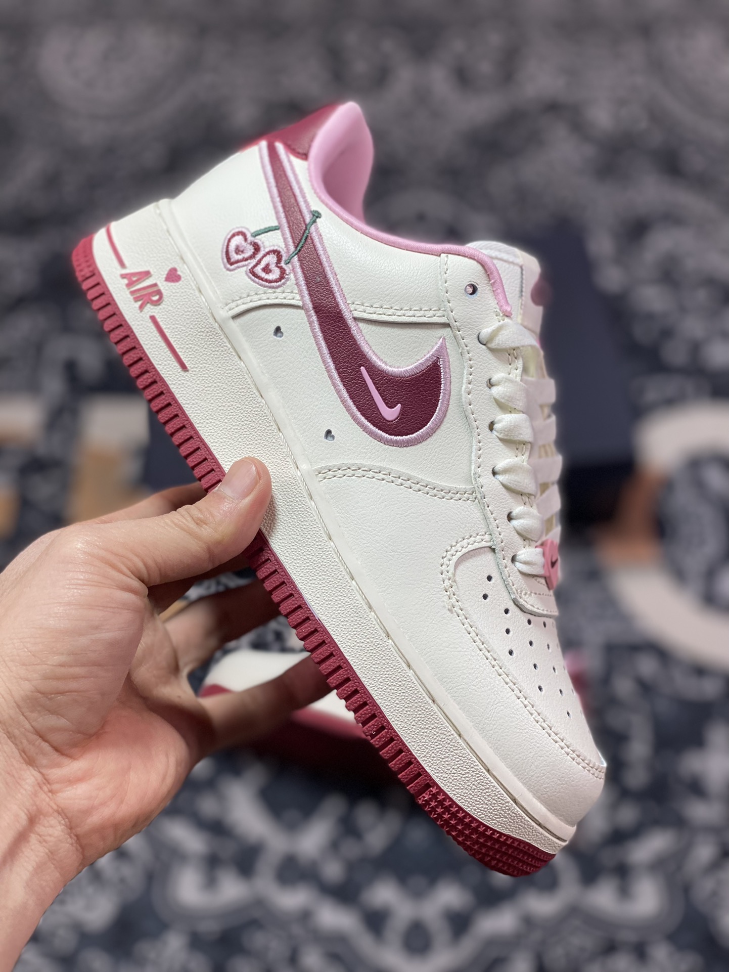 200 Nike Wmns Air Force 1'07 Low"Valentine’s Day"空军一号低帮板鞋“米白粉酒红樱桃情人节”FD4616-161