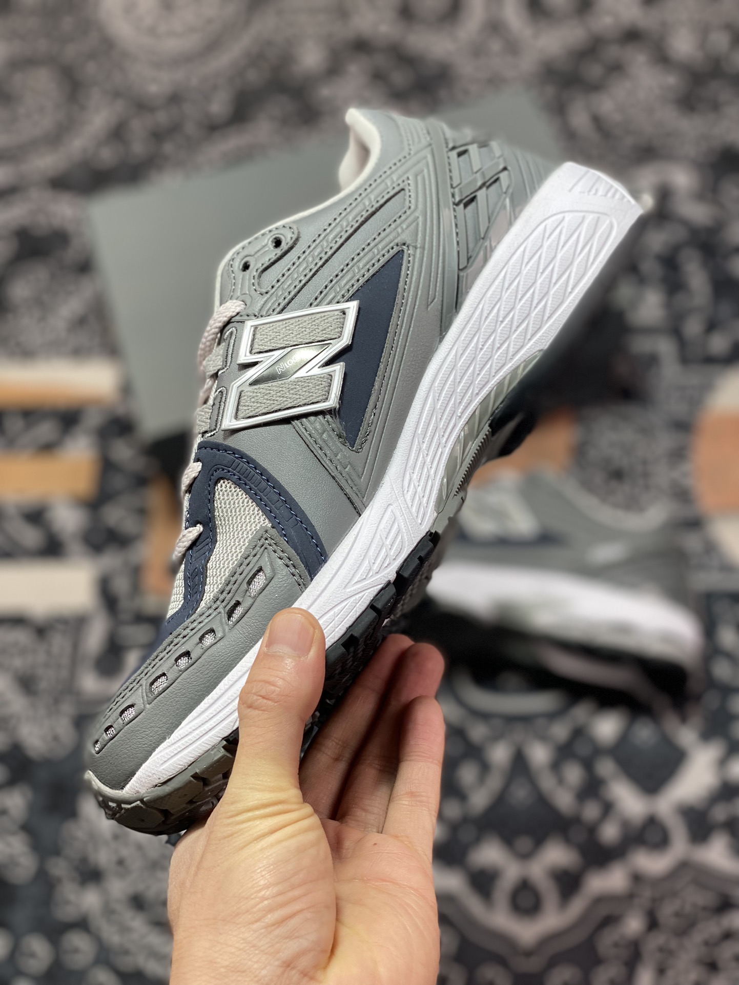 New Balance M1906R series retro dad style casual sports jogging shoes ”leather cement gray dark blue” M1906RC