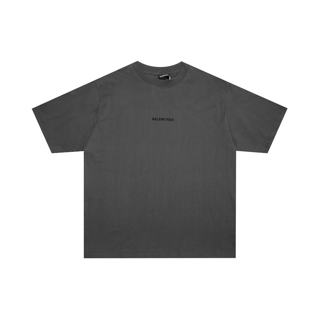 Balenciaga Clothing T-Shirt Grey Embroidery Unisex Short Sleeve