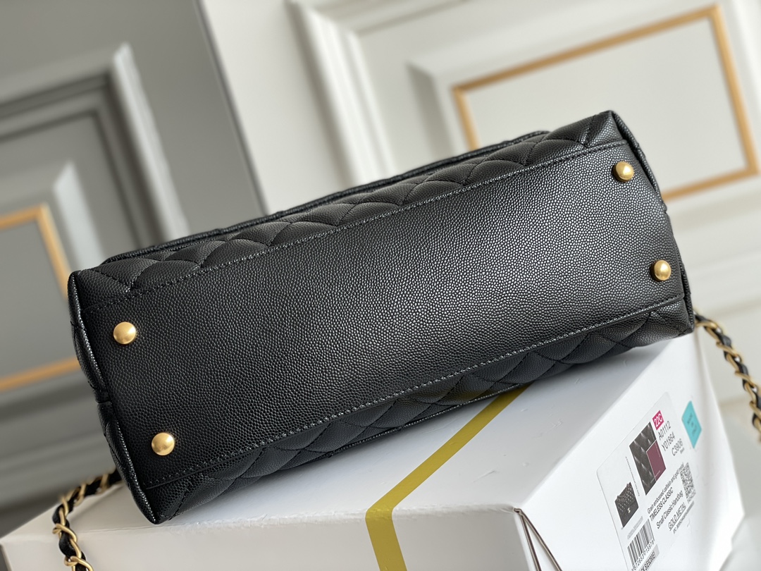 🌼现货 白金版▪️正品级 包装如图𝙲𝚑𝚊𝚗𝚎𝟷 中号 ❏ 𝑐𝑜𝑐𝑜 ℎ𝑎𝑛𝑑𝑙𝑒 经典重现✧黑/黑蜥蜴手