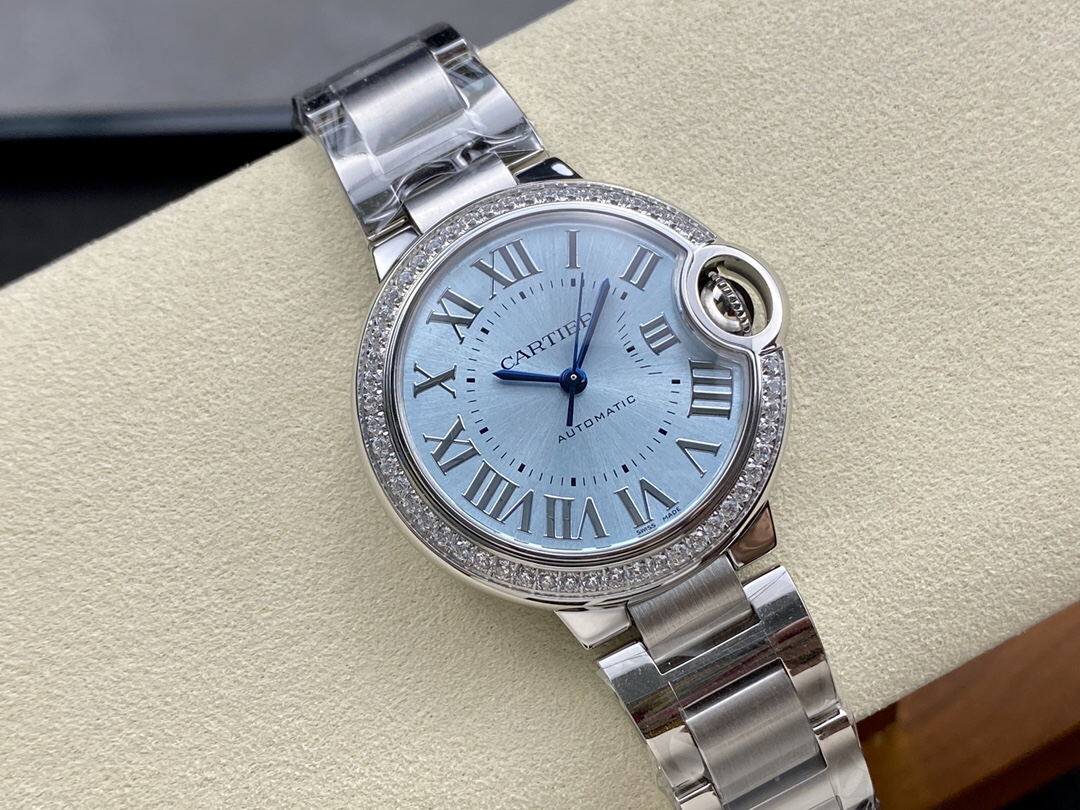 Cartier 冰蓝气球钻圈33mm机械