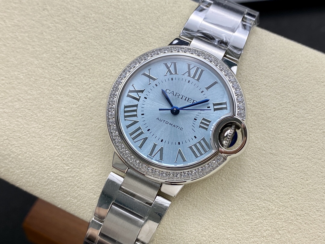Cartier 冰蓝气球钻圈33mm机械