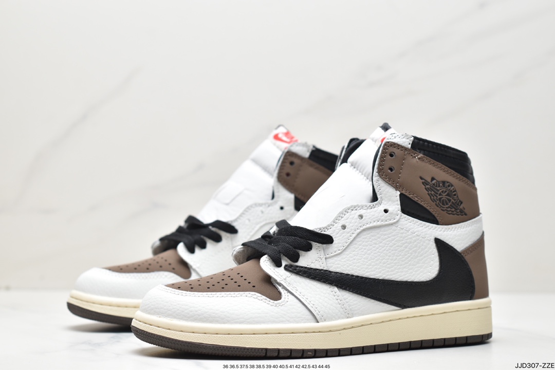 130 fragment design x Travis Scott x Nike Air Jordan 1 High OG SP"White/Red/Black"AJ1乔丹一代篮球鞋“TS联名闪电白红黑倒钩” CQ4278-099