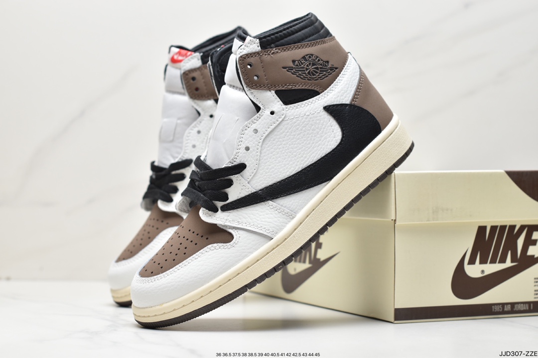 130 fragment design x Travis Scott x Nike Air Jordan 1 High OG SP"White/Red/Black"AJ1乔丹一代篮球鞋“TS联名闪电白红黑倒钩” CQ4278-099