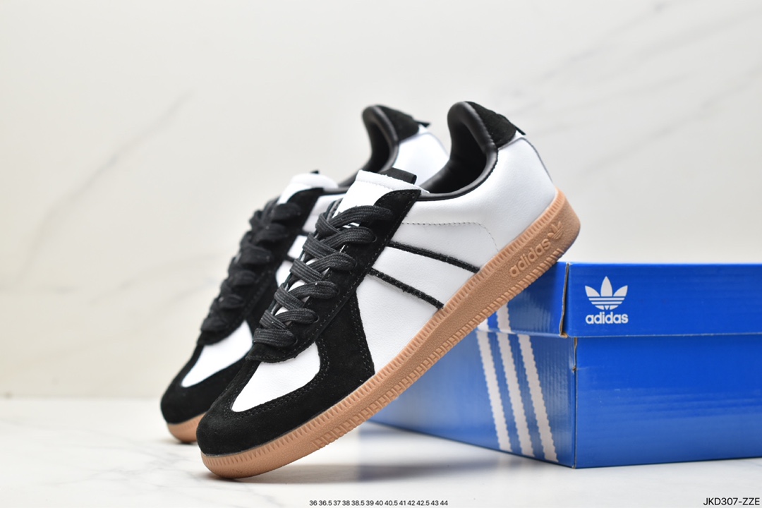 Adidas Clover Originals BW Army Moral Training Series Gentleman Military Sneakers ”Black and White Raw Rubber Sole” HQ6458