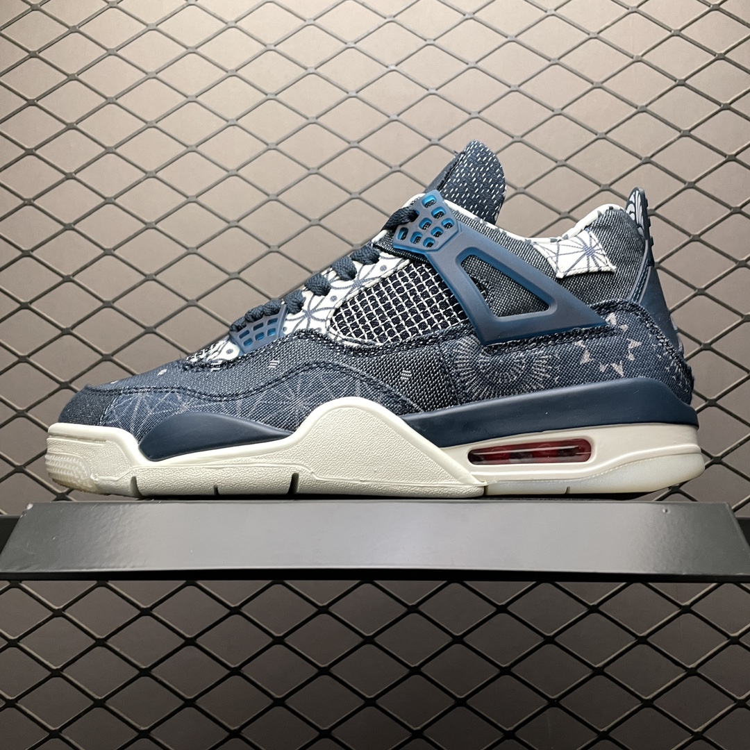 Air Jordan 4 Retro "Deep Ocean" AJ4 azul y blanco vaquero sashiko CW0898-400 zapatillas de baloncesto cultura…