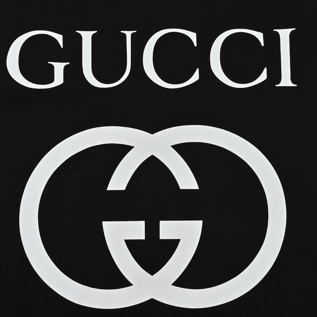 160 Gucci/古驰 经典双G互扣印花短袖 搭染21S精棉