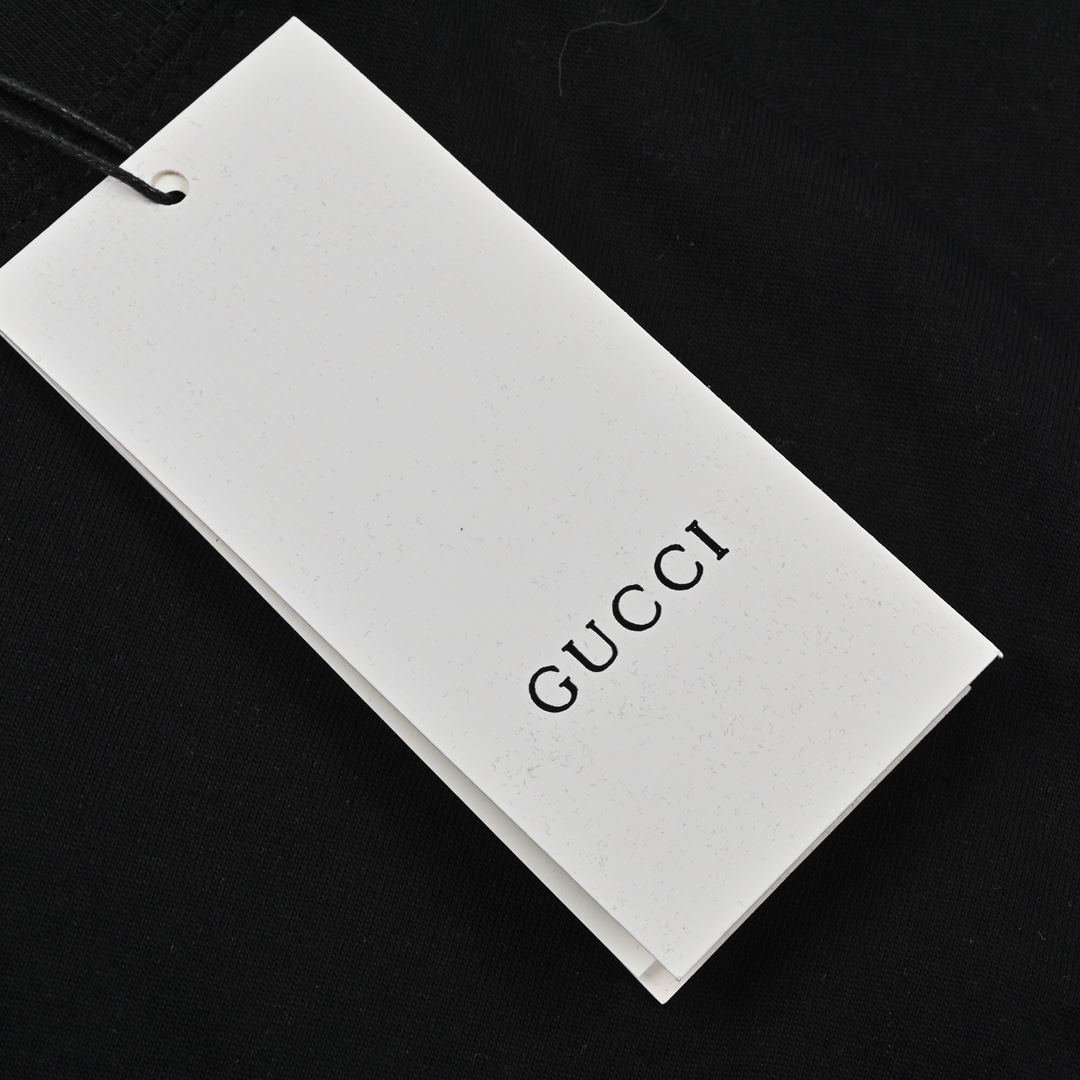 160 Gucci/古驰 经典双G互扣印花短袖 搭染21S精棉