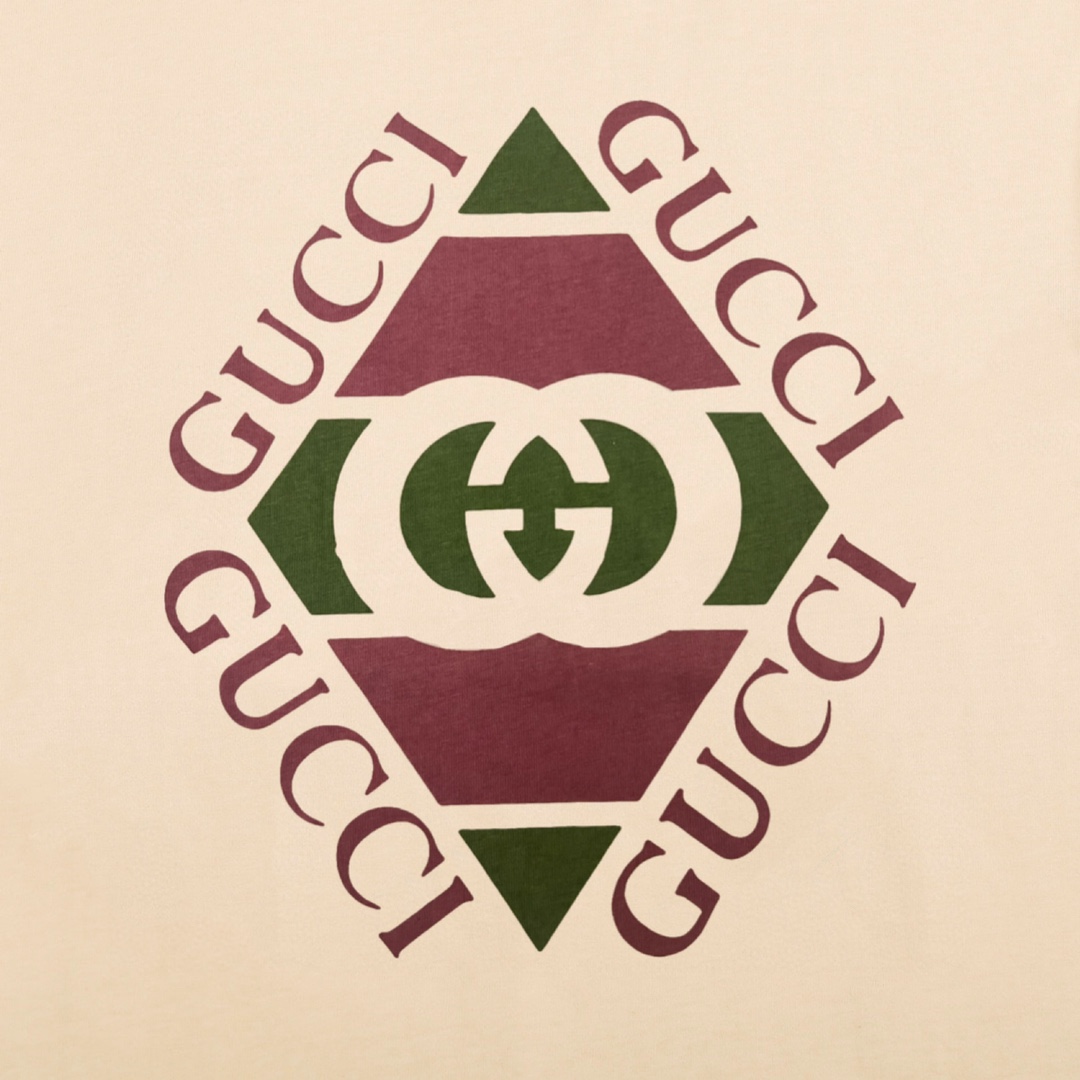 170  Gucci/古驰23ss限定款菱形双G水浆印花短袖T恤