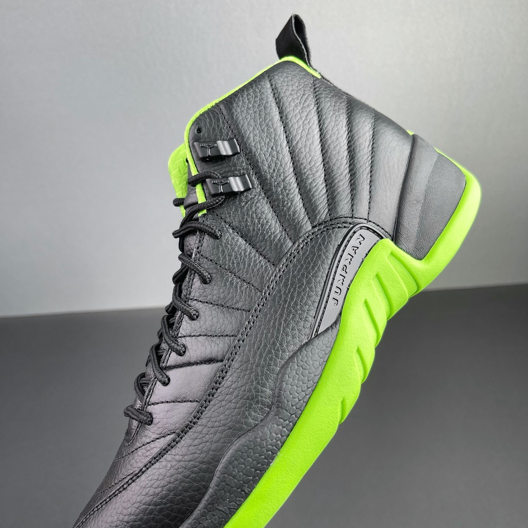 外贸工厂AirJordan12黑绿配