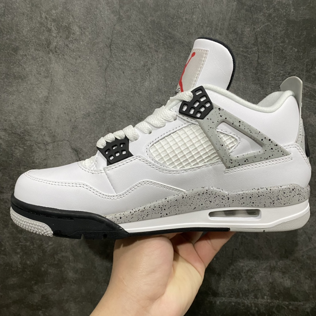 图片[2]-D2版本Air Jordan AJ4 Retro白水泥 840606-190nn市场中高端版本 真材实料打造全套原纸板楦头开发 确保原汁原味 完美呈现四代版型一比一鞋头弧度高度鞋身弧度 此版本针对中高端市场n皮料材质同步原版 其他数据细节工艺流程均保持一致细节品控鞋型到位 原厂TPU网格鞋带扣 正确内里网布 菱角分明不变形无多余毛边 柔软性质感一致于原鞋 印刷中底布 四线拉帮 米色美纹纸贴合固定 进口港宝加持 后跟自然饱满 全鞋荧光划线卡点 追求极致完美 每一双都是工艺品 多重QC质检  实实在在的免检产品  尺码：40 40.5 41 42 42.5 43 44 44.5 45 46 47.5-莆田鞋批发中心