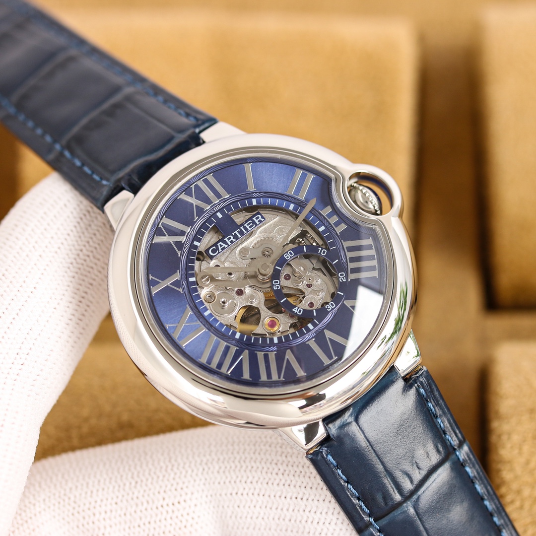 Cartier Watch Blue White Men Automatic Mechanical Movement