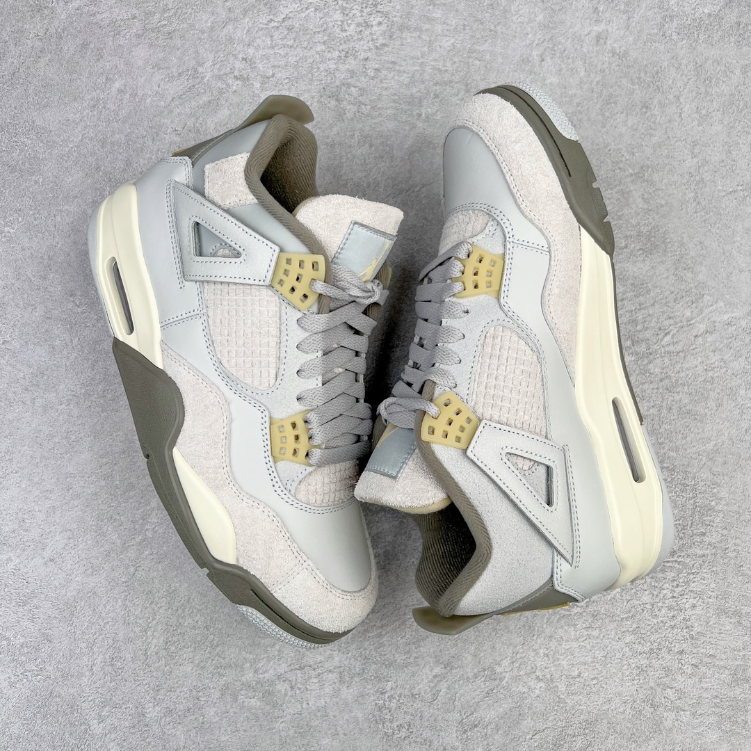 图片[3]-💰460 ＃GX Air Jordan AJ4 SE \”Craft\” 兔年限定灰兔子 DV3742-021 圈内最强四代 独家外贸特供尺码含 45.5 49.5 50.5 耗时半年巨作 全套原纸板楦头开发 原厂特供皮料加持 确保原汁原味 完美呈现四代版型 一比一鞋头弧度高度鞋身弧度 数据细节工艺流程均保持原鞋一致 原厂TPU网格鞋带扣 正确内里网布 菱角分明不变形无多余毛边 柔软性质感一致于原鞋 市场唯一原厂鞋扣模具 背面可见隐藏注塑口 原厂织唛标 原厂飞人电绣工艺 尾指中部跳三针 独家绑鞋带手法 印刷中底布 四线拉帮 米色美纹纸贴合固定 进口港宝加持 后跟自然饱满 全鞋荧光划线卡点 追求极致完美 每一双都是工艺品 多重QC质检 超越公司货的品控标准 实实在在的免检产品 尺码：40 40.5 41 42 42.5 43 44 44.5 45 45.5 46 47.5 48.5 49.5 50.5 编码：by5936030-运动鞋