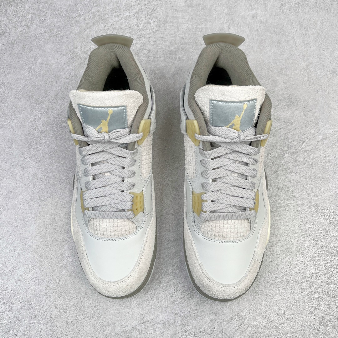 图片[2]-💰460 ＃GX Air Jordan AJ4 SE \”Craft\” 兔年限定灰兔子 DV3742-021 圈内最强四代 独家外贸特供尺码含 45.5 49.5 50.5 耗时半年巨作 全套原纸板楦头开发 原厂特供皮料加持 确保原汁原味 完美呈现四代版型 一比一鞋头弧度高度鞋身弧度 数据细节工艺流程均保持原鞋一致 原厂TPU网格鞋带扣 正确内里网布 菱角分明不变形无多余毛边 柔软性质感一致于原鞋 市场唯一原厂鞋扣模具 背面可见隐藏注塑口 原厂织唛标 原厂飞人电绣工艺 尾指中部跳三针 独家绑鞋带手法 印刷中底布 四线拉帮 米色美纹纸贴合固定 进口港宝加持 后跟自然饱满 全鞋荧光划线卡点 追求极致完美 每一双都是工艺品 多重QC质检 超越公司货的品控标准 实实在在的免检产品 尺码：40 40.5 41 42 42.5 43 44 44.5 45 45.5 46 47.5 48.5 49.5 50.5 编码：by5936030-运动鞋