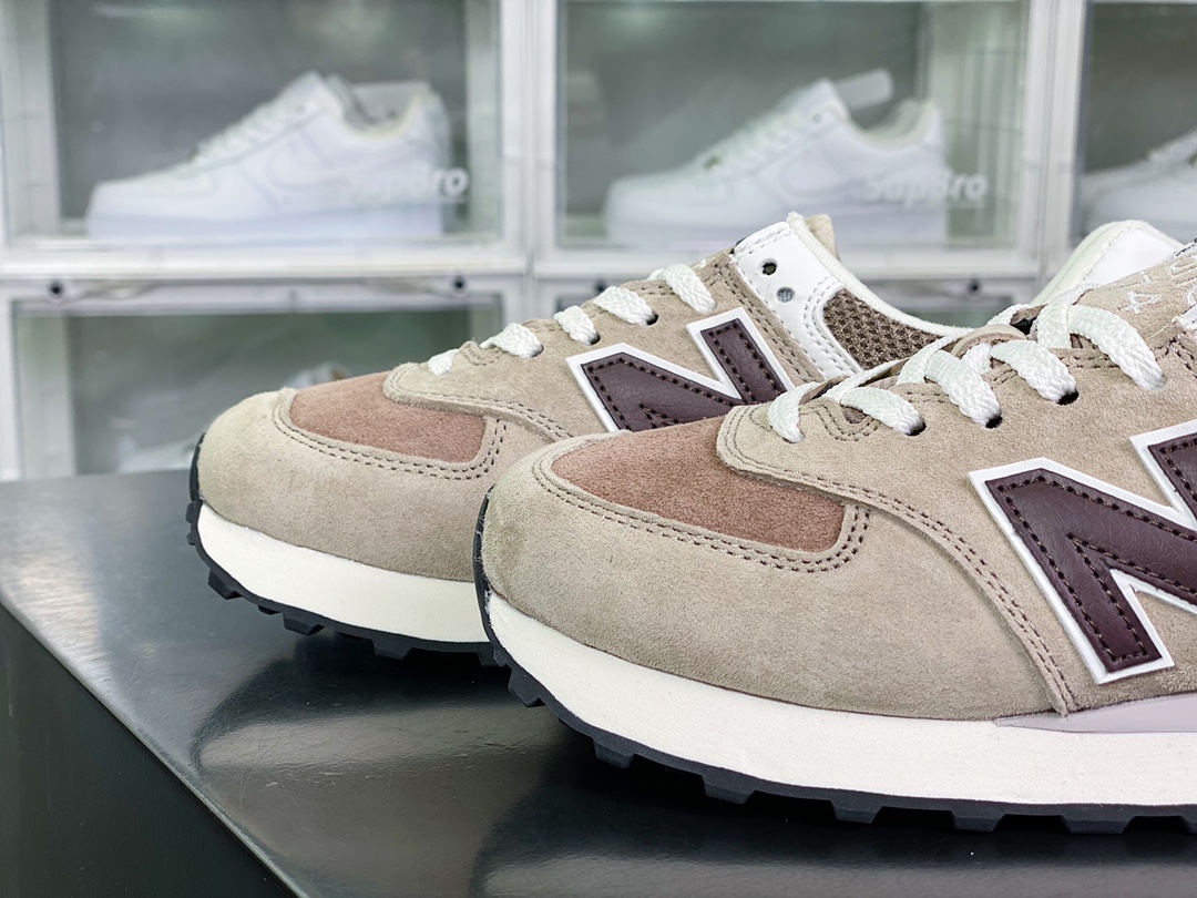 [NBNew Balance] ML574 series low-top classic jogging shoes ”suede mocha brown and black” U574KL2