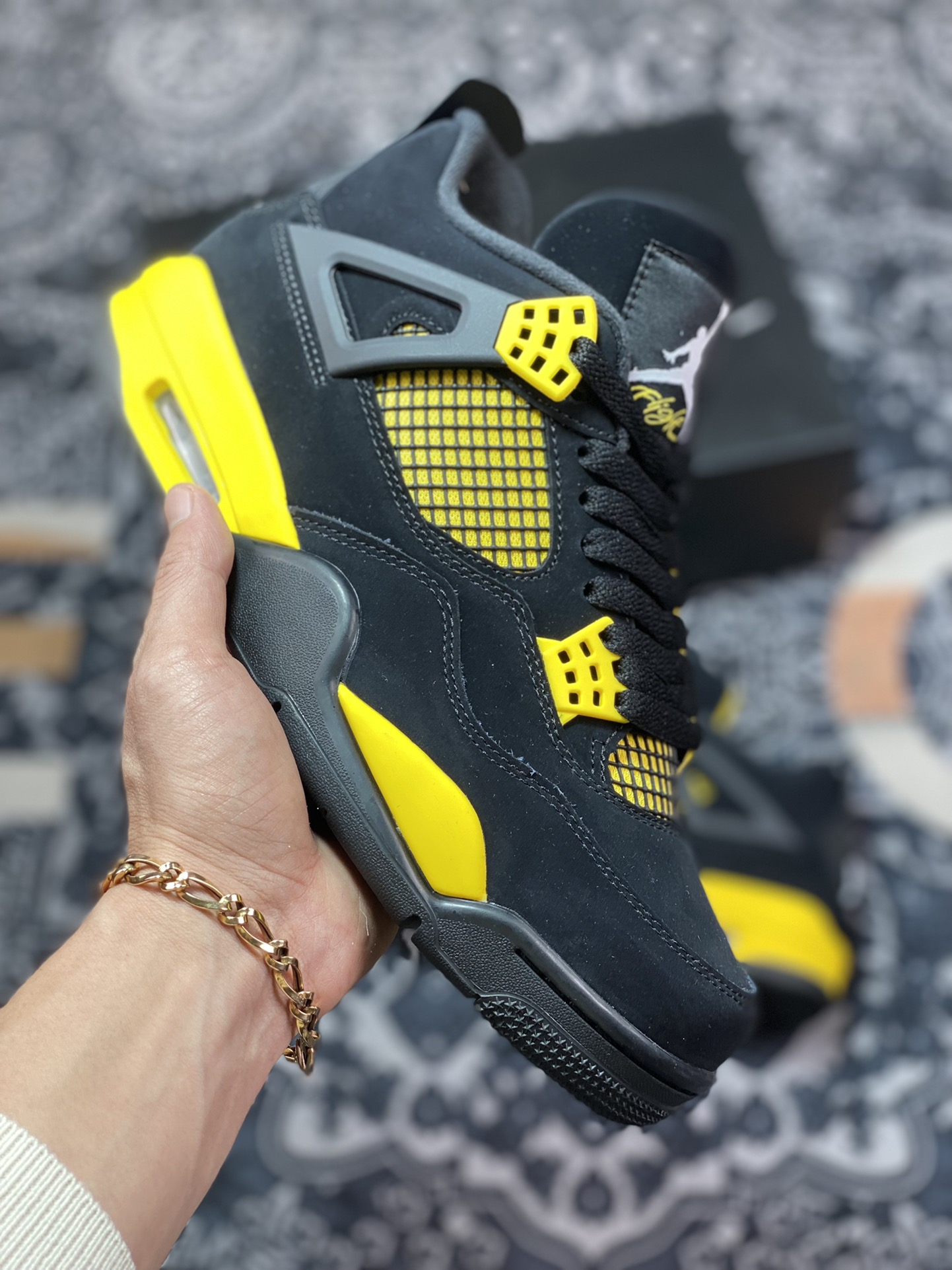 430 原装级别 Air Jordan 4 Retro ” Thunder ” AJ4 乔4 黑黄 雷神 男子文化篮球鞋 DH6927-017