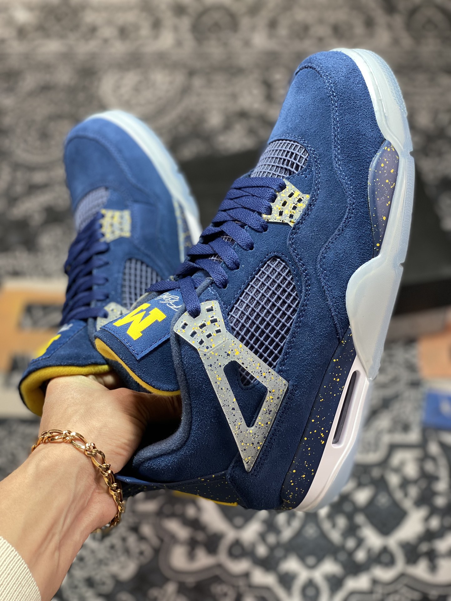 300 原装级别 密歇根专属配色！Air Jordan 4 Retro PE”University of Michigan”AJ4代中帮AJ4-1036660