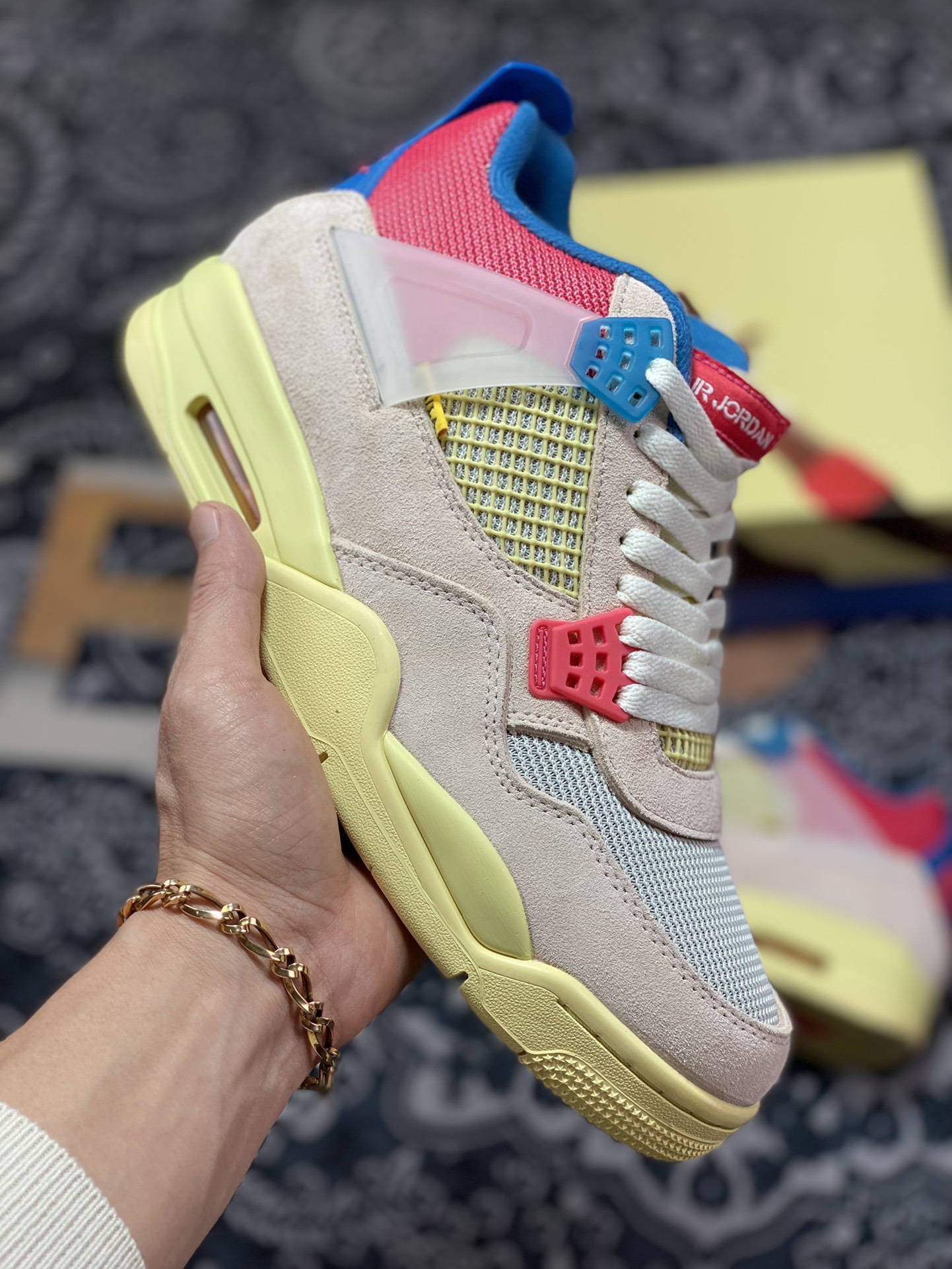 380 原装级别Union LA x Air Jordan 4 Retro ”Guava lce”粉红篮 DC9533-800