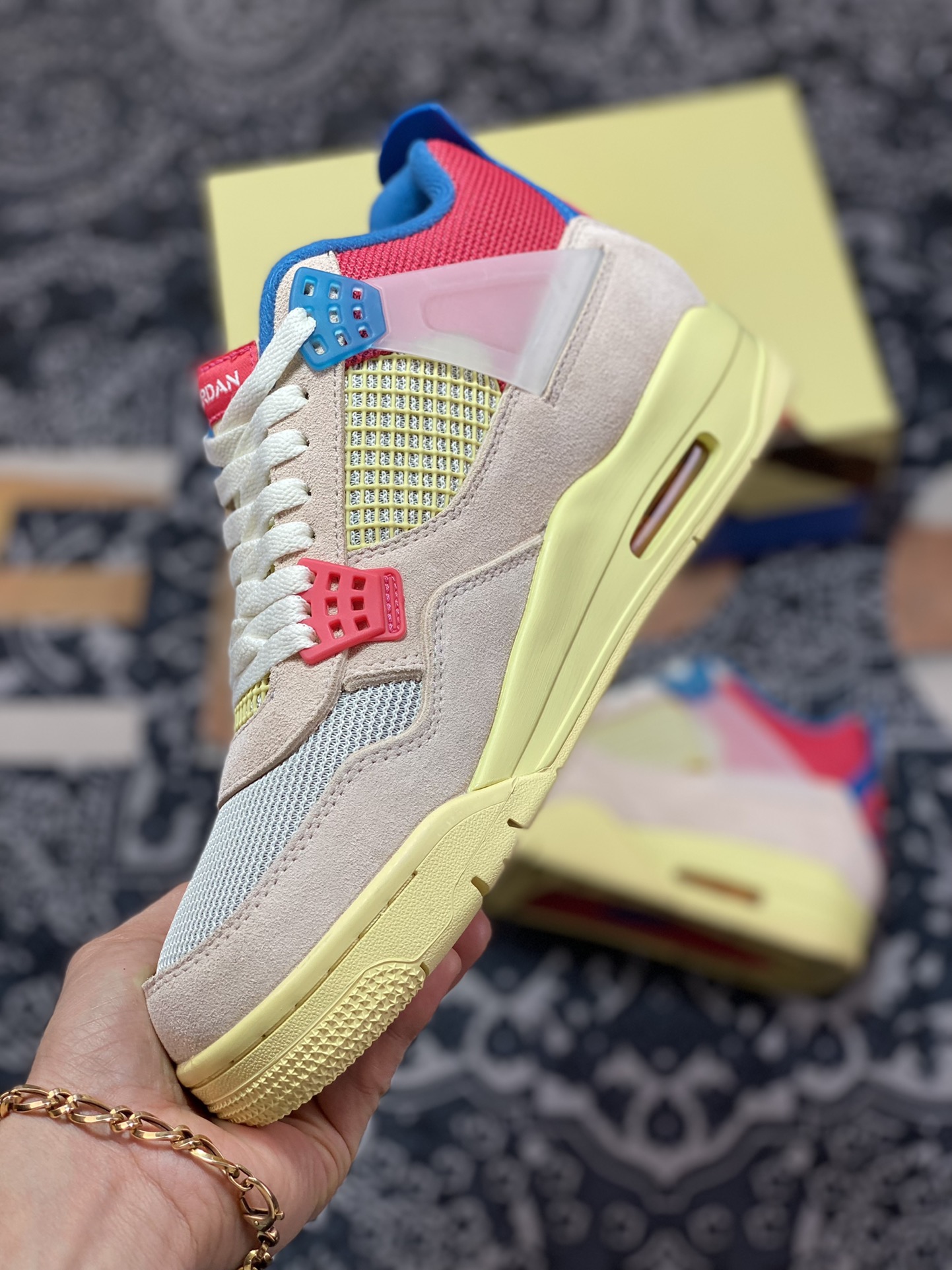 380 原装级别Union LA x Air Jordan 4 Retro ”Guava lce”粉红篮 DC9533-800
