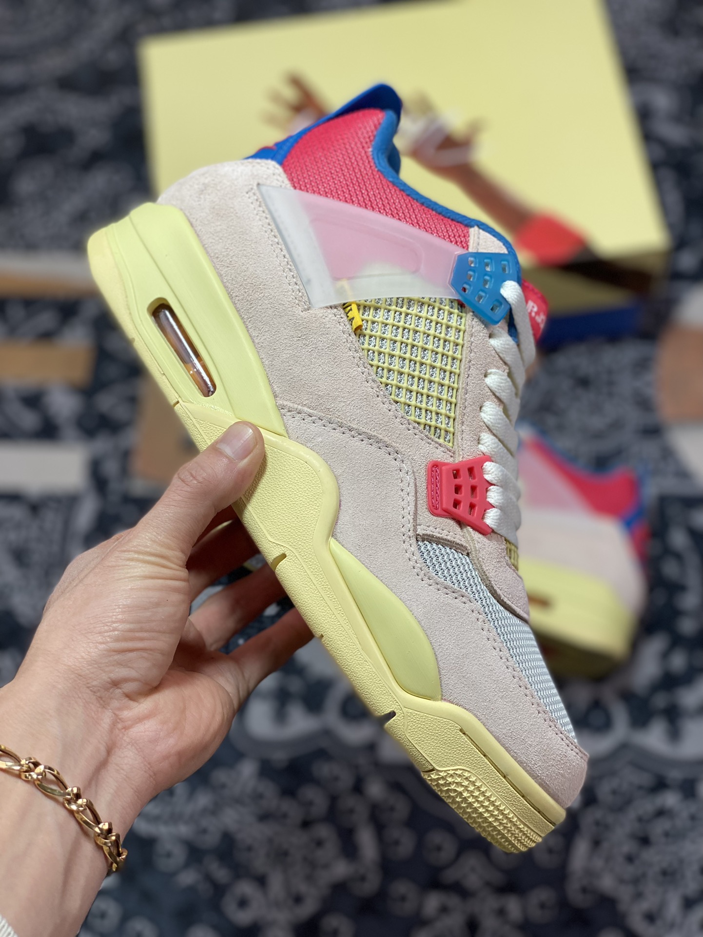380 原装级别Union LA x Air Jordan 4 Retro ”Guava lce”粉红篮 DC9533-800