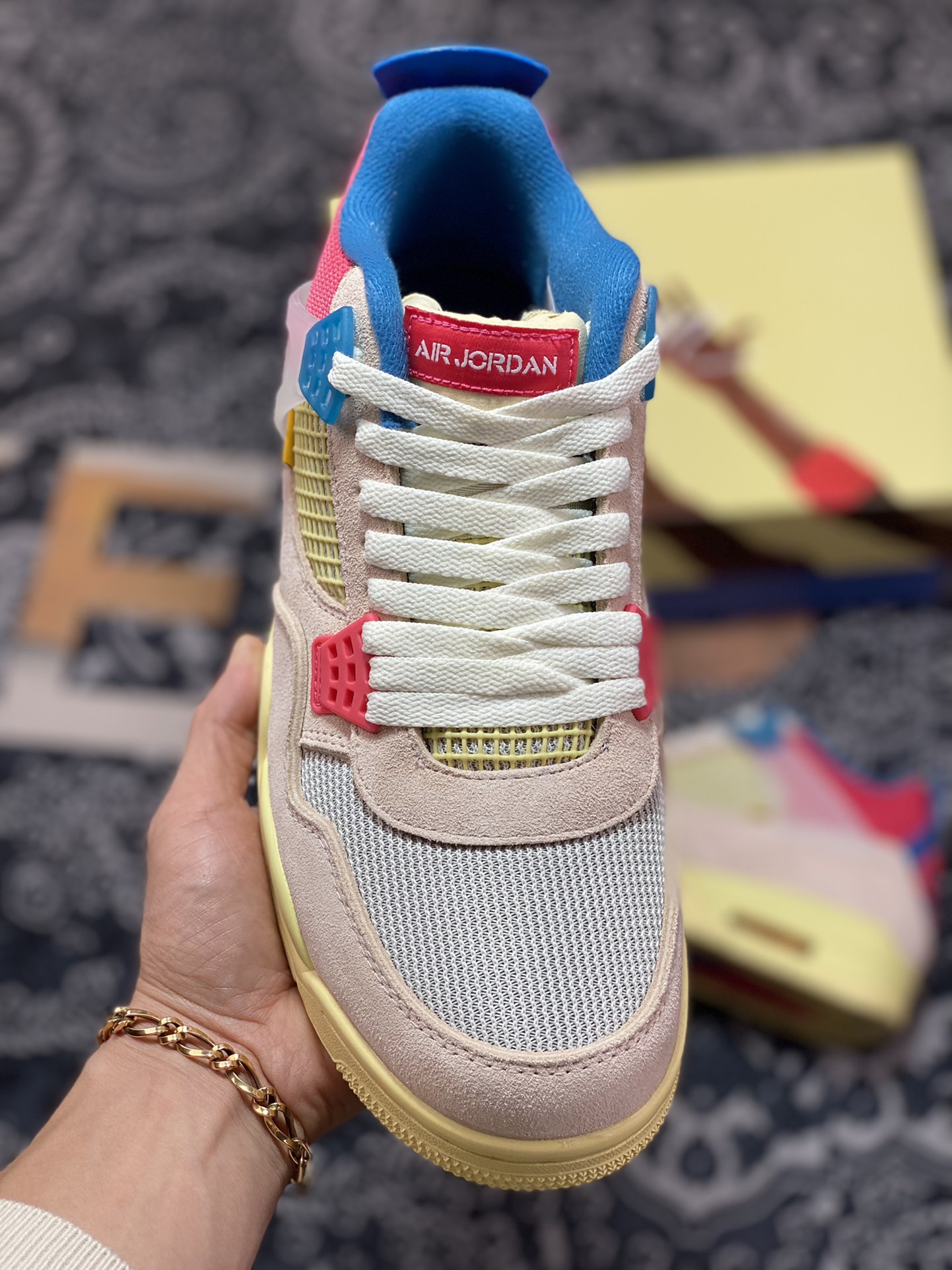 380 原装级别Union LA x Air Jordan 4 Retro ”Guava lce”粉红篮 DC9533-800