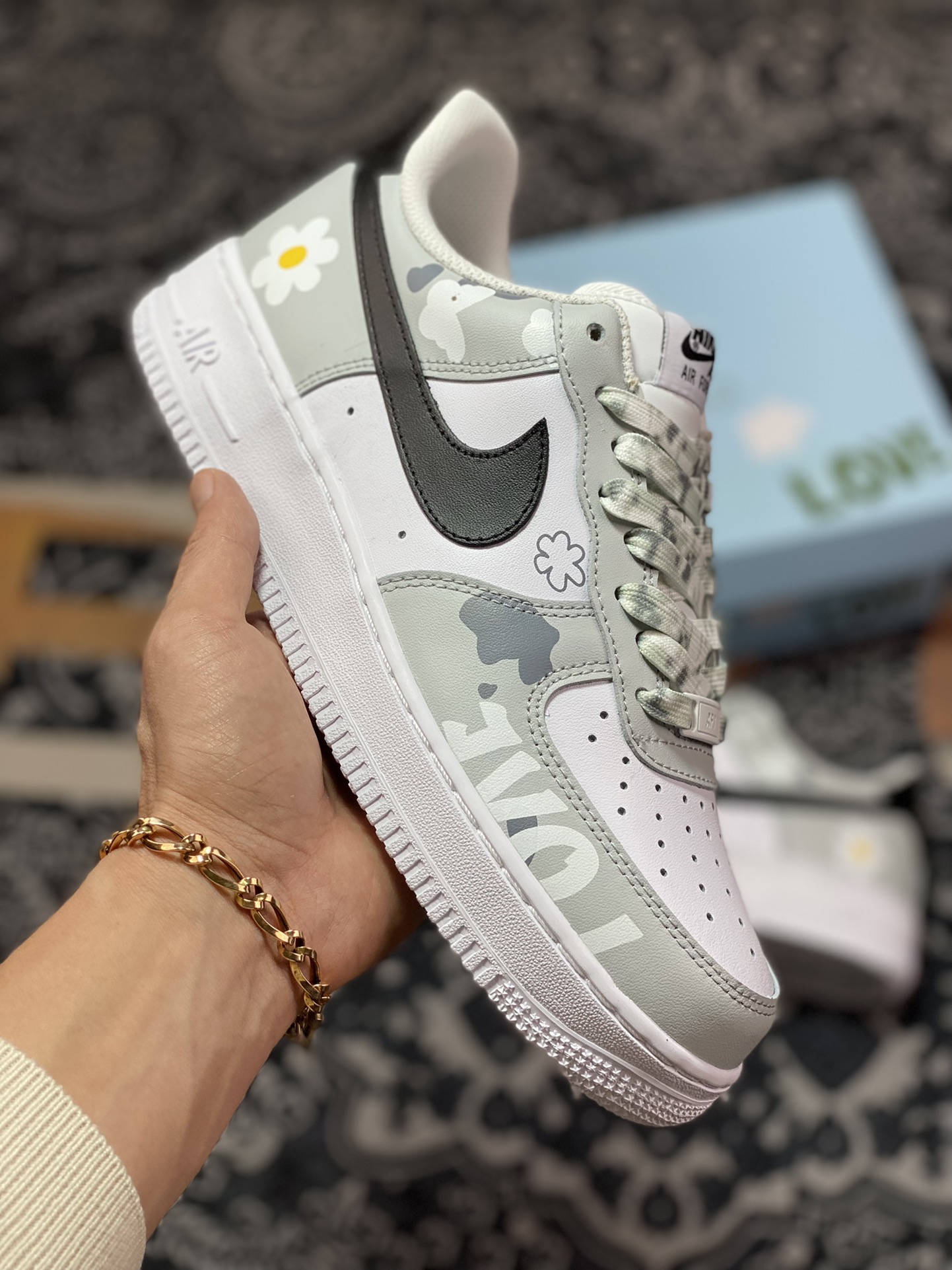 260 原装级别 Nike Air Force 1 Low’07 灰白花 CW2288-665