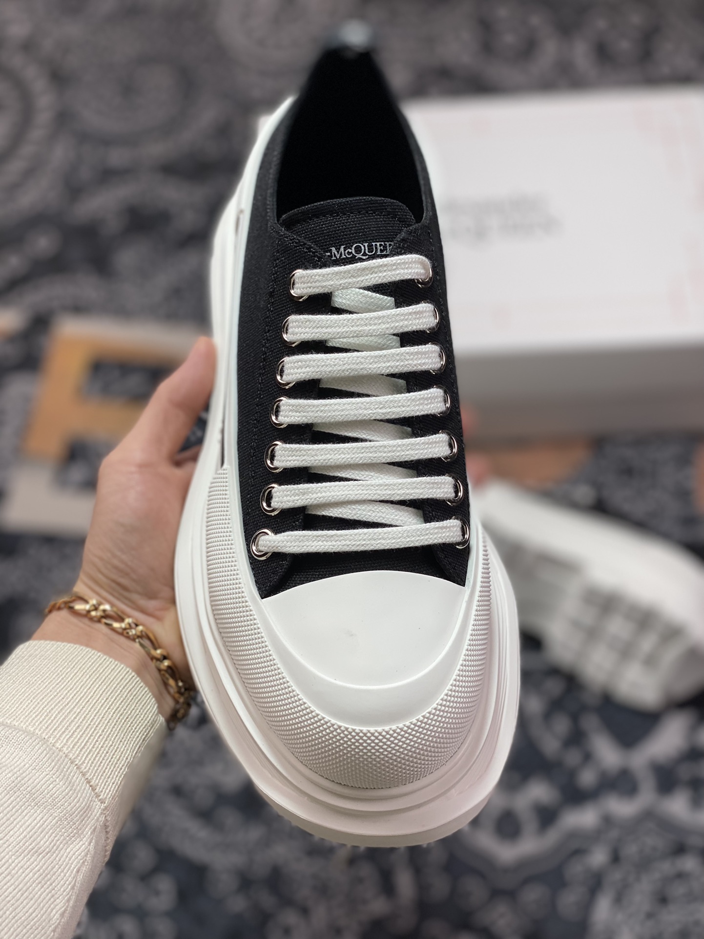 Preferred original grade 2021SS Nazha same style A McQu*en Deck Lace Up Plimsoll Sneakers Plimsoll series