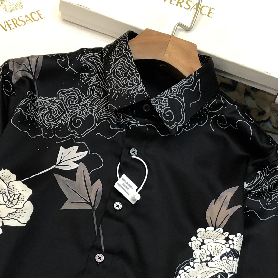 YSL 圣罗兰🔥早春新款男士休闲长袖衬衫独家专供 官网同步售卖 ✨✨时尚潮款 修身版型 高版本 ✨✨全景高清直喷印花字母logo图案设计 纽扣 4