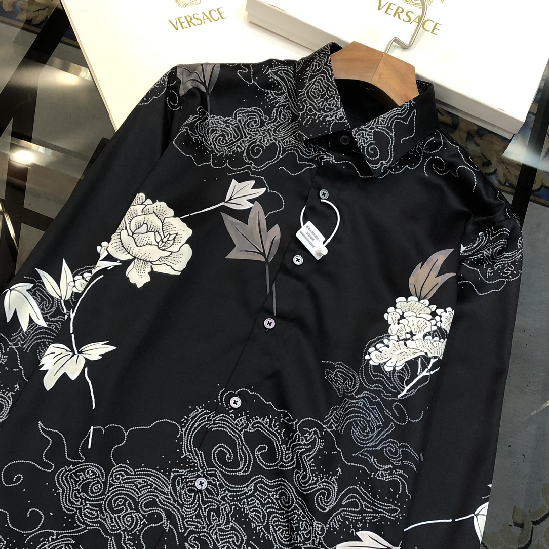 YSL 圣罗兰🔥早春新款男士休闲长袖衬衫独家专供 官网同步售卖 ✨✨时尚潮款 修身版型 高版本 ✨✨全景高清直喷印花字母logo图案设计 纽扣 2
