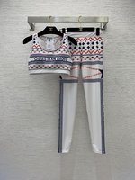 Dior Clothing Tank Top Two Piece Outfits & Matching Sets Yoga Clothes Printing Spring/Summer Collection Sweatpants