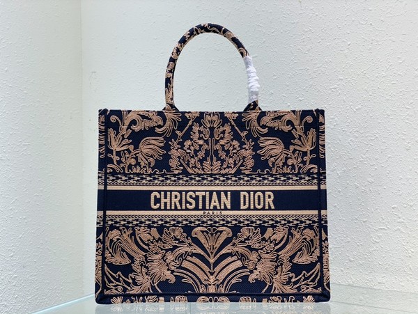 Dior Book Tote Replica Handbags Tote Bags Beige Black Embroidery Men