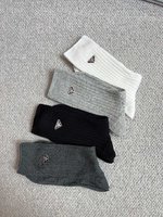 Prada Sock- Mid Tube Socks Black Grey Light Gray White