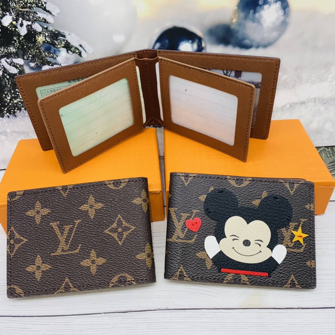 Leather card holder held in hand