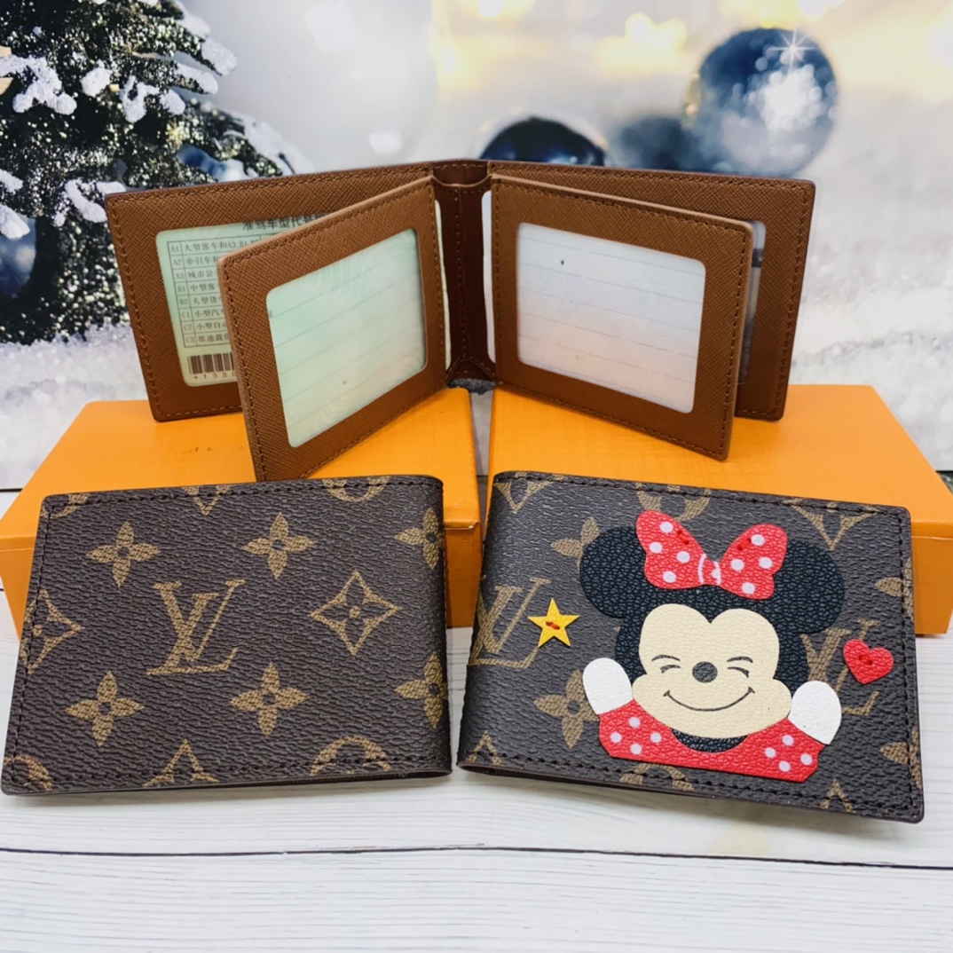 Leather card holder filled with cards