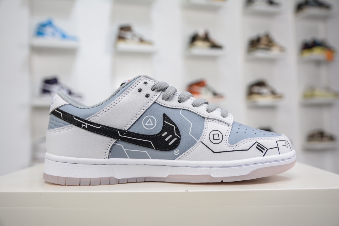 Official popular customized pure original Nike SB Dunk Low PS5 theme black and white color low-top casual sneakers PS2363-003