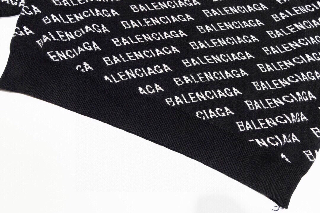 260 Balenciaga 巴黎世家22Fw秋冬弹幕字母提花针织毛衣