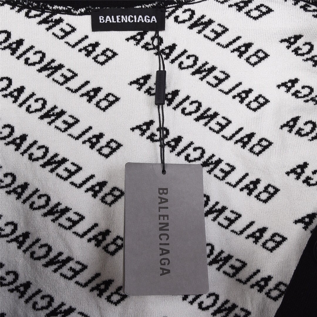 260 Balenciaga巴黎世家弹幕斜字母毛衣开衫外套