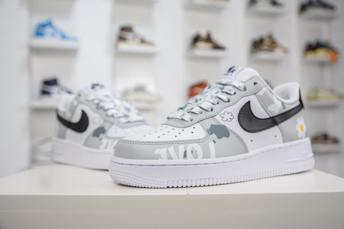 260 官方爆款定制 二次元主题 Nike Air Force 1 Low’07 灰白花配色 CW2288-665