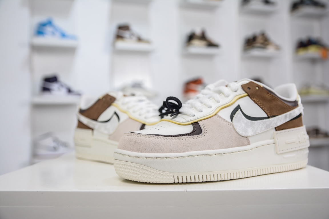 200 独家最强马卡龙 区别市面所有版本 Nike Air Force 1 Shadow 轻量增高低帮板鞋FB1857-111